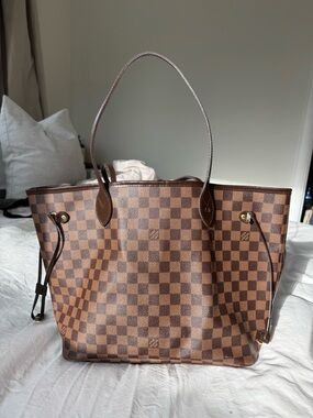 Louis Vuitton Brown Damier Neverfull Tote Bag